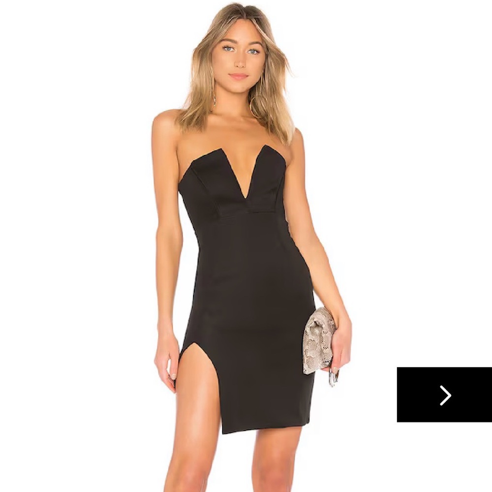 Revolve Elegant Black Strapless Dress